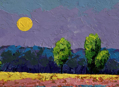 Oil painting Sounds of birds over the summer expanse V. Zadorozhnya