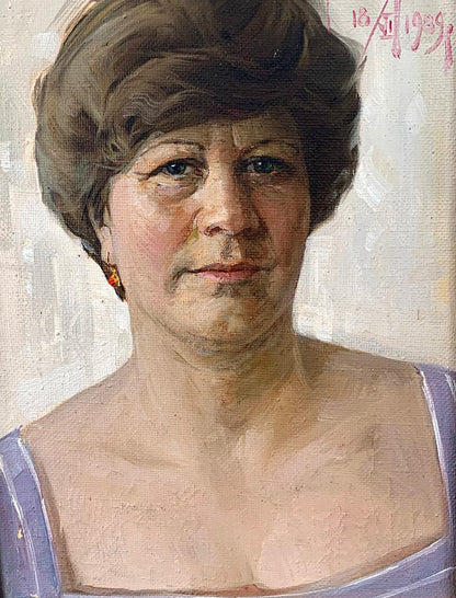 Oil painting Mom's portrait Brikulets Viktor Mikhailovich