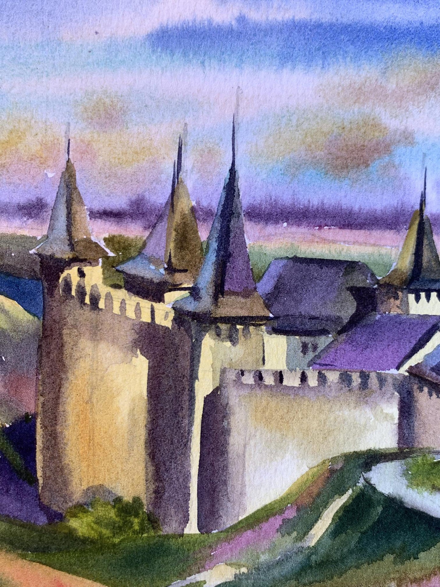 Watercolor painting Old castle Svetlana Gramm