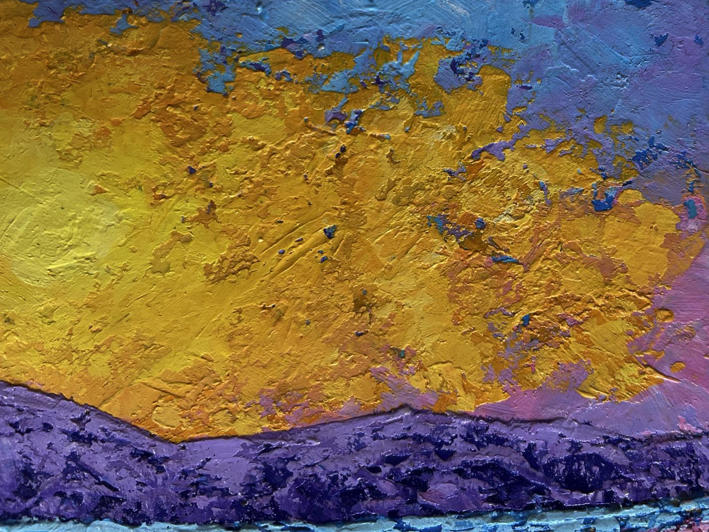 Oil painting Summer flower fields and sunset V. Zadorozhnya