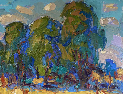 Oil painting A walk among the trees Oksana Ivanyuk