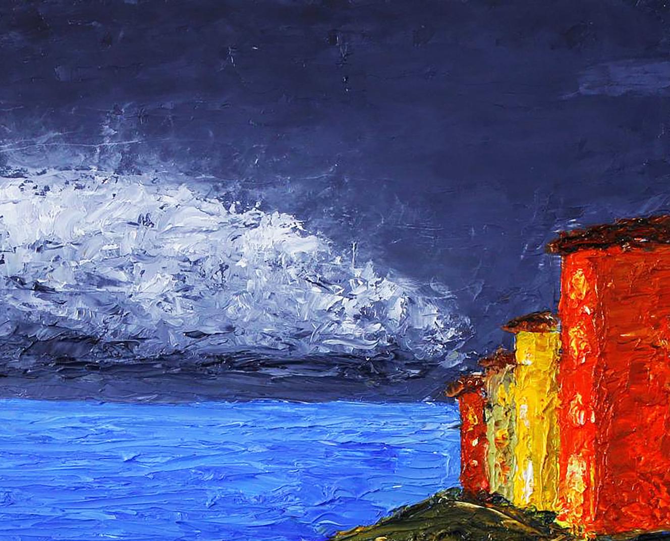 Oil painting Seaside street landscape Andriy Klishyn