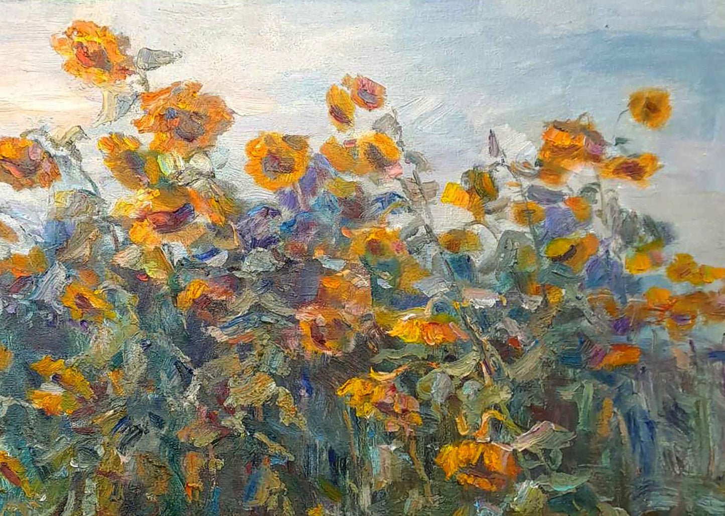 Oi painting Wind in a field of sunflowers Ivan Kovalenko