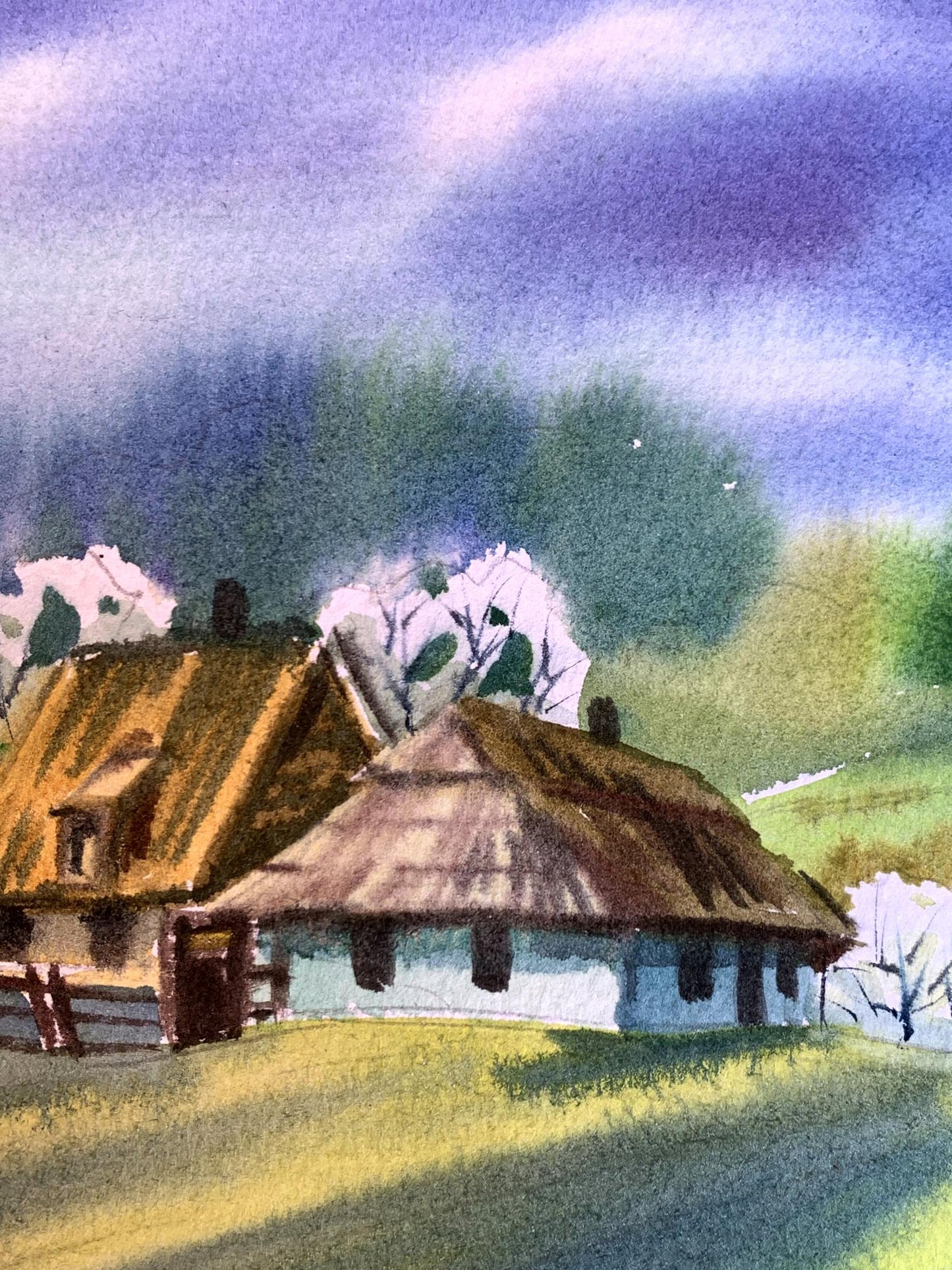 Pastel painting Quiet village Svetlana Gramm