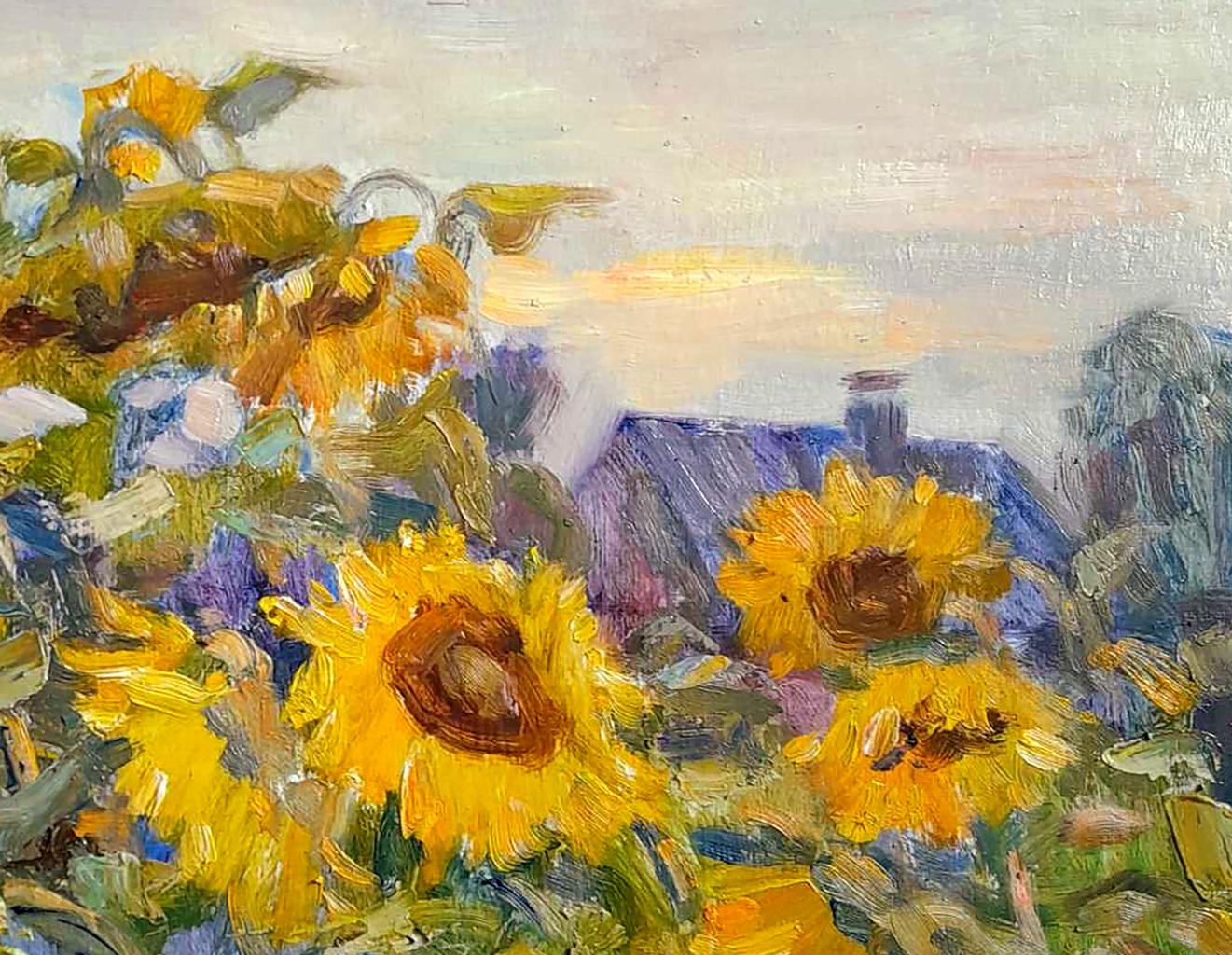 Oi painting Sunflowers in the field Ivan Kovalenko