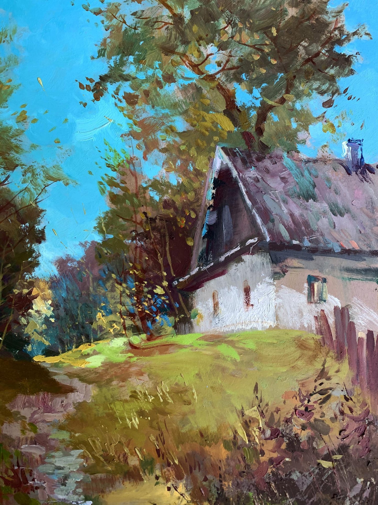 OIl painting Early morning in the village Yuriy Suprunchuk