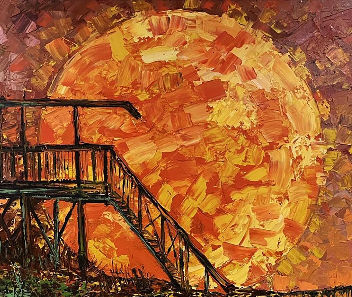 Oil painting Sunrise sunset Serhiy Kovalev