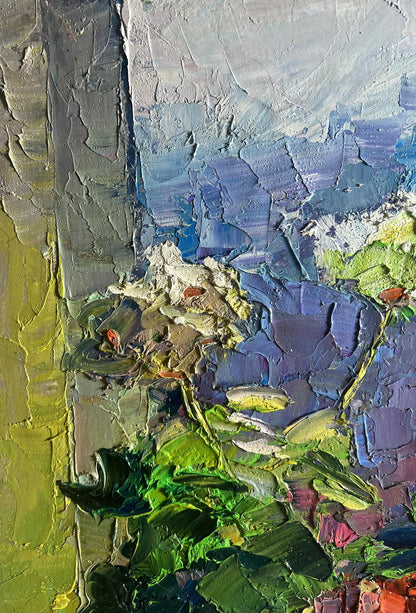 Oil painting Flowers on the windowsill Boris Serdyuk