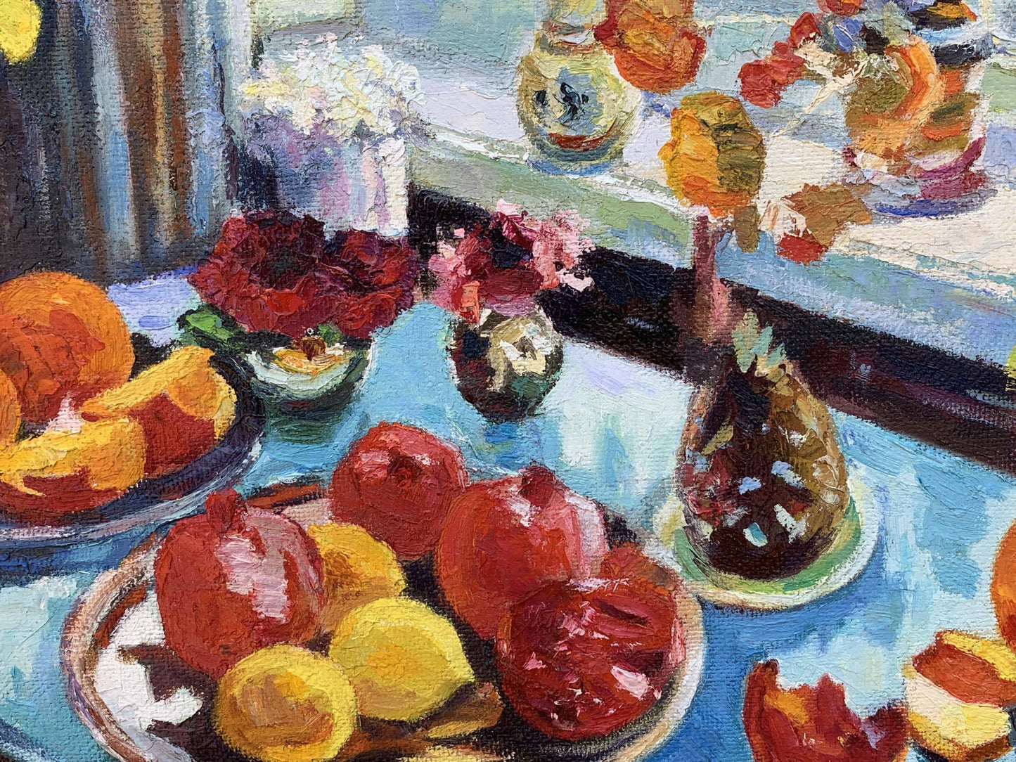 Oil painting The fruit table is set Boris Serdyuk