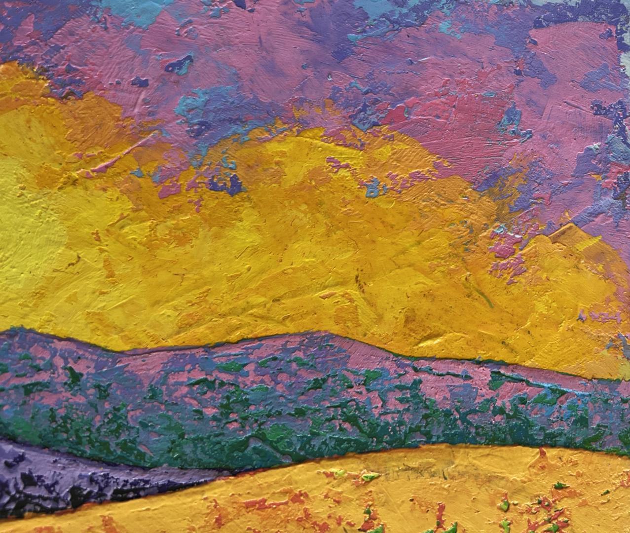 Oil painting The blazing sky above the peaks V. Zadorozhnya