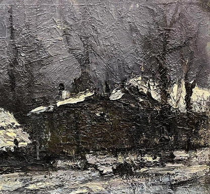 Oil painting Sketch under the village Volodymyr Pashchenko