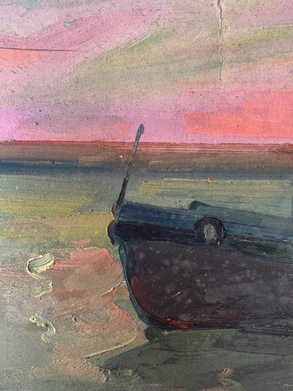 Oil painting Ship on the ferry Peter Dobrev