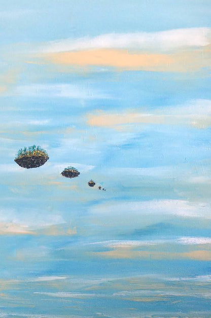 Oil painting Flying islands Andriy Klishyn
