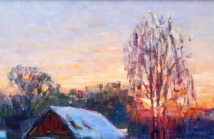 Oli painting Evening silence Miacheslav Tepeta
