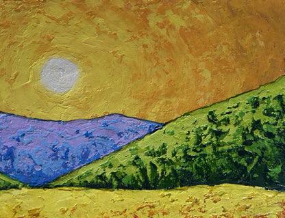 Oil painting The sky in the lights of the evening sun V. Zadorozhnya