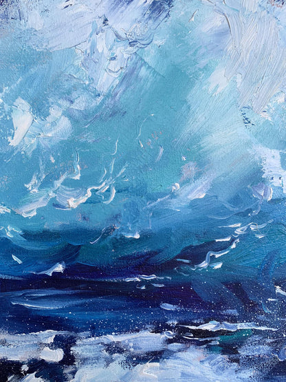 Oil painting Sea wavy breeze Unknown artist