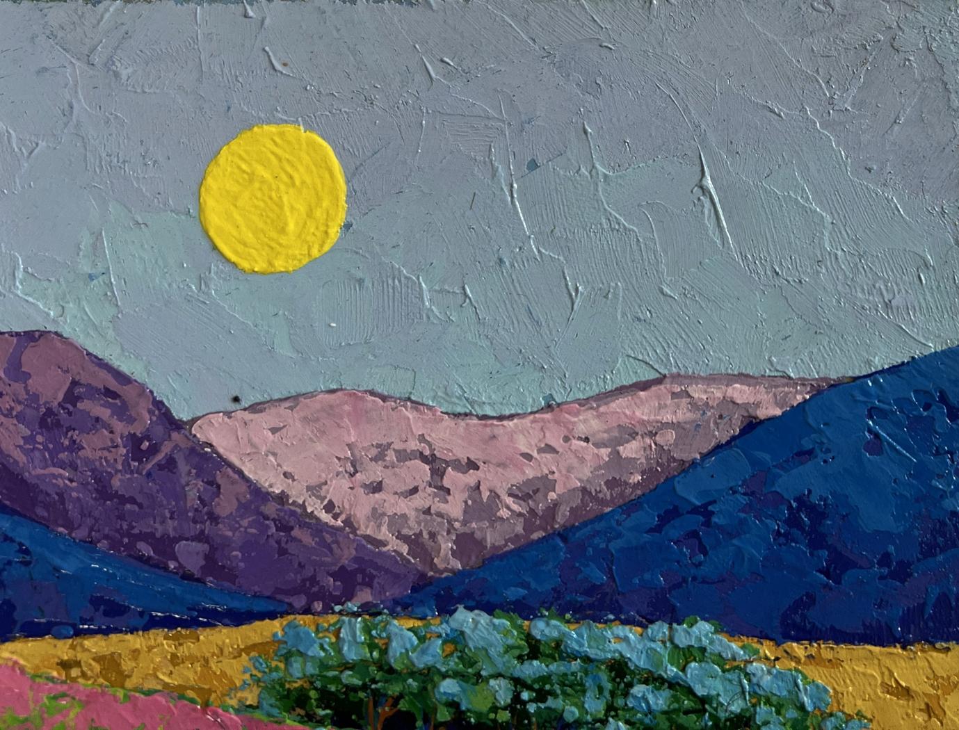 Oil painting Spending time in the mountain fields V. Zadorozhnya