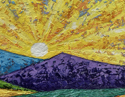 Oil painting Horizon in the lights of the evening sun V. Zadorozhnya