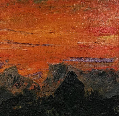 Oil painting Sunset and mountains Serhiy Kovalev