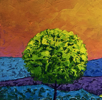 Oil painting Romantic flaming evening V. Zadorozhnya