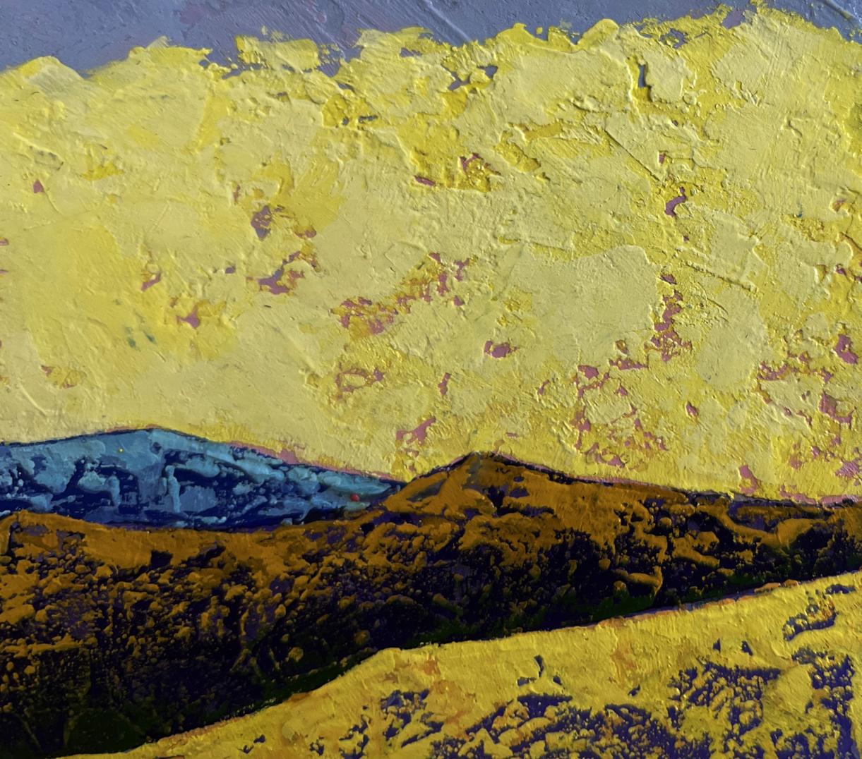 Oil painting Hiking in the mountains in the evening V. Zadorozhnya