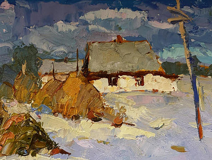 Oil painting Winter House Oksana Ivanyuk