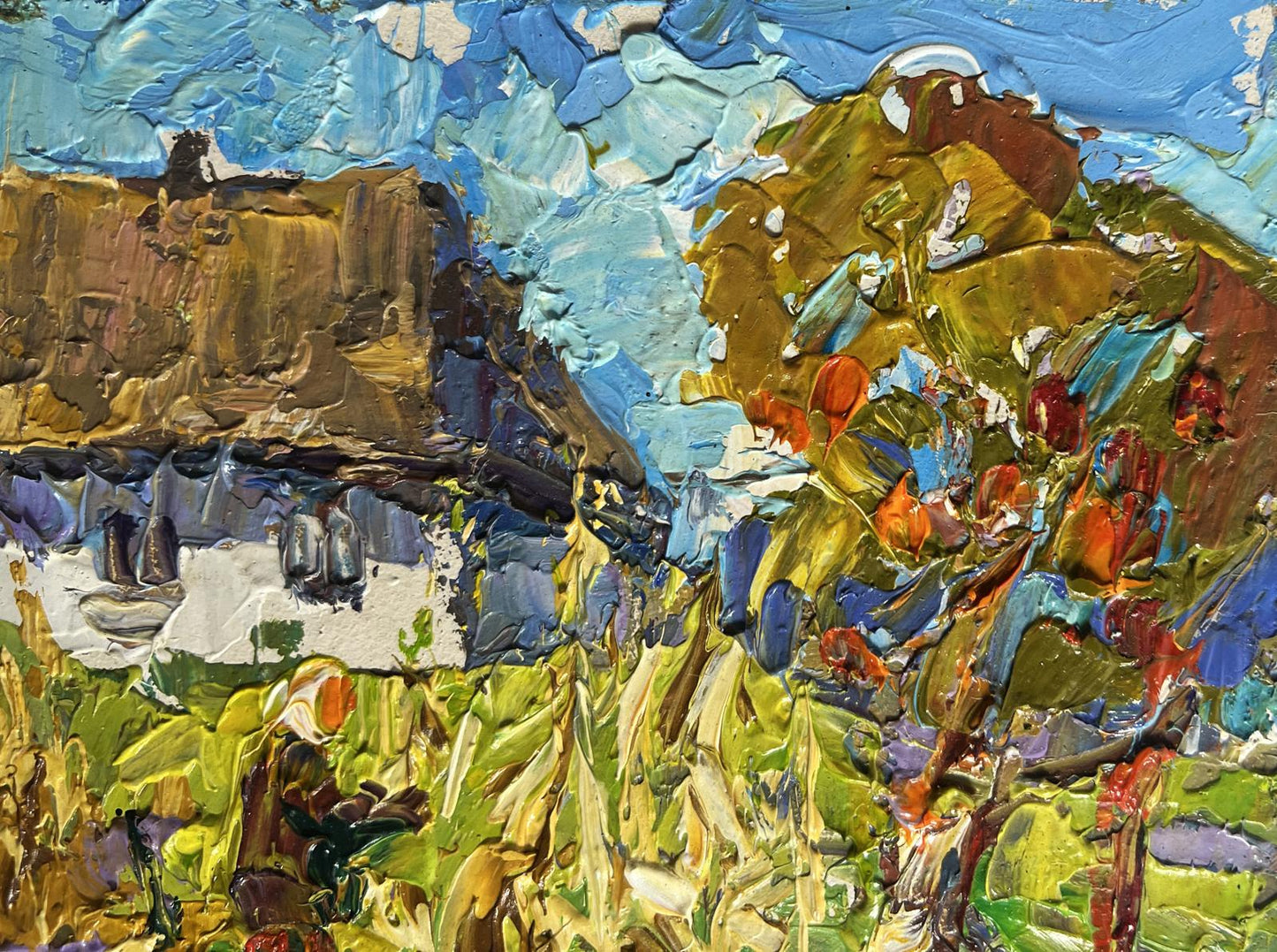 Oil painting Autumn gardening time Oleksiy Ivanyuk