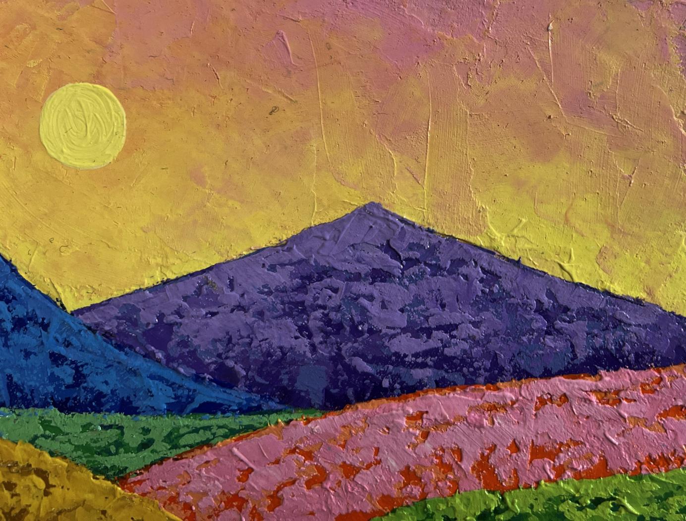 Oil painting The mountains are covered with meadows V. Zadorozhnya