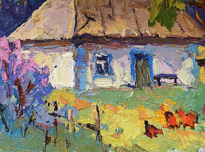 Oil painting Sunny yard Oksana Ivanyuk