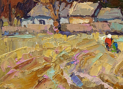 Oil painting Edge of the village Oksana Ivanyuk