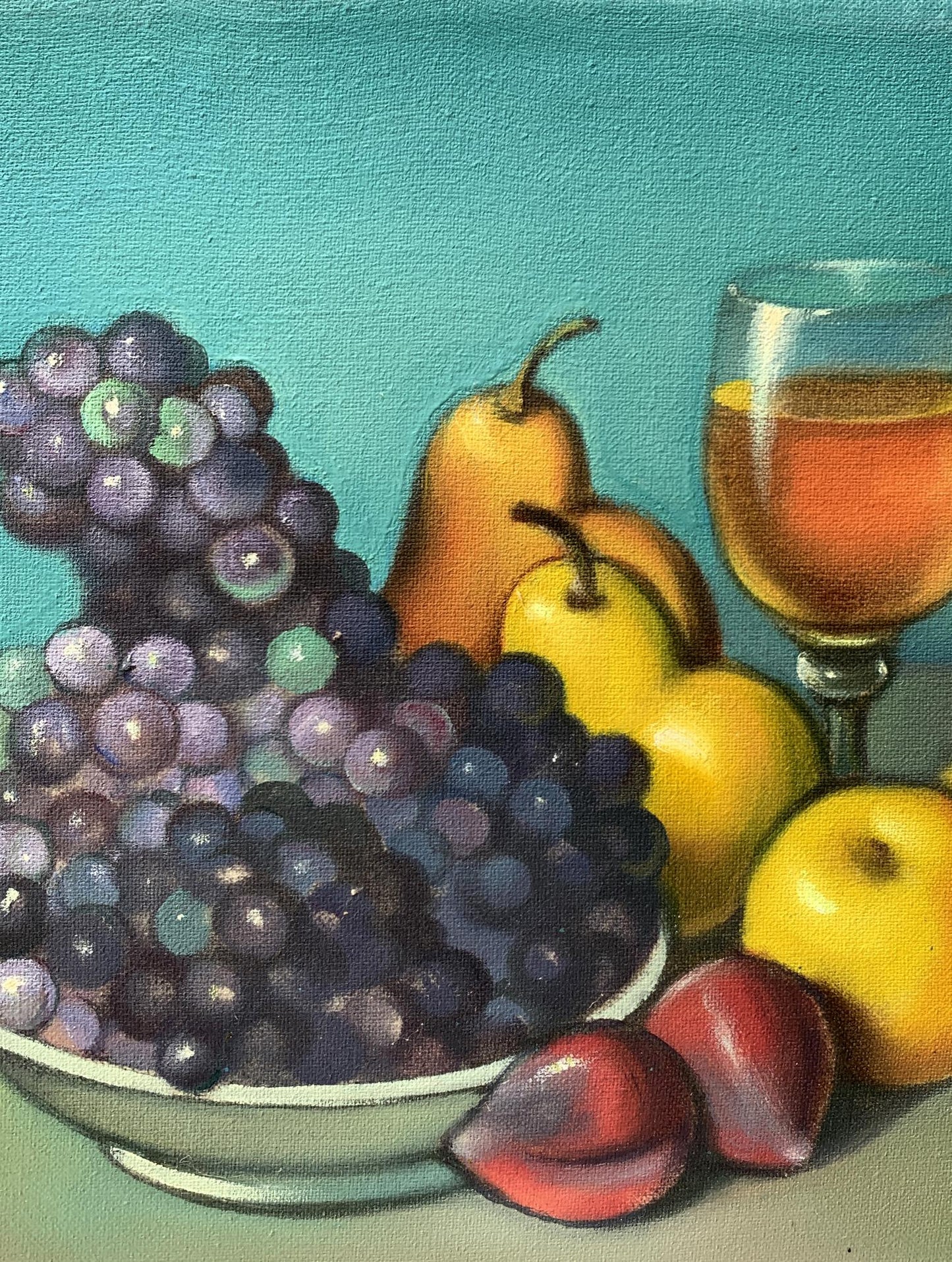 Oil painting A plate of grapes Mykhailo Burdylo