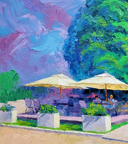 Oil painting Summer cafe Boris Serdyuk