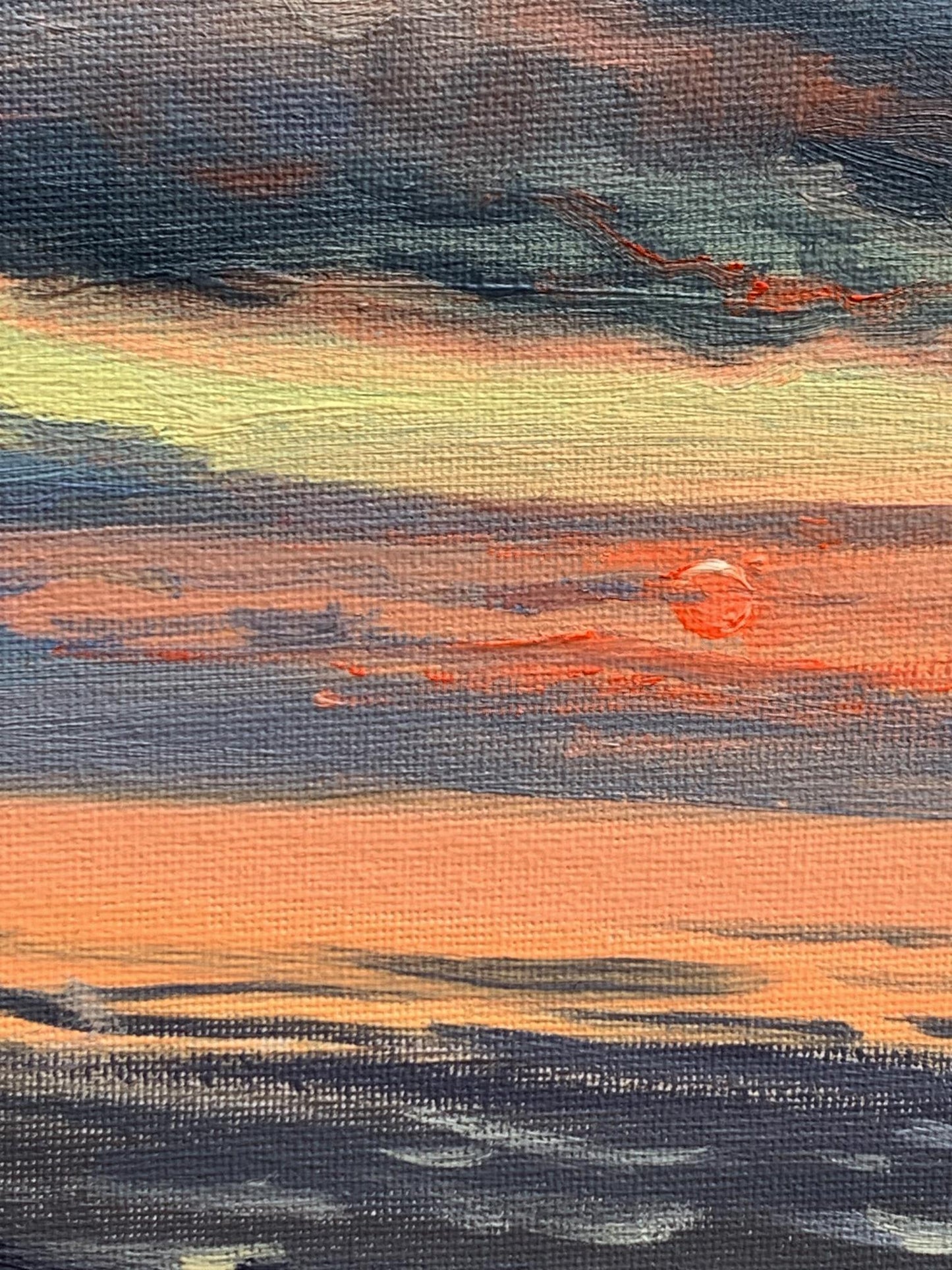 Oil painting Sunset at sea Unknown artist