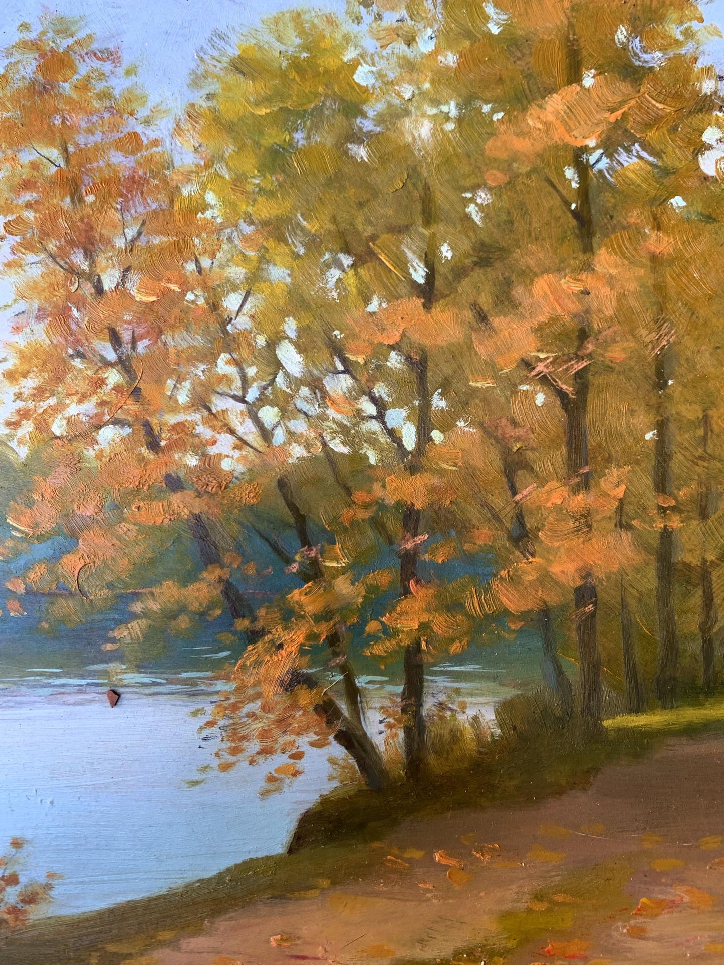 Oil painting In the autumn park Mykhailo Burdylo