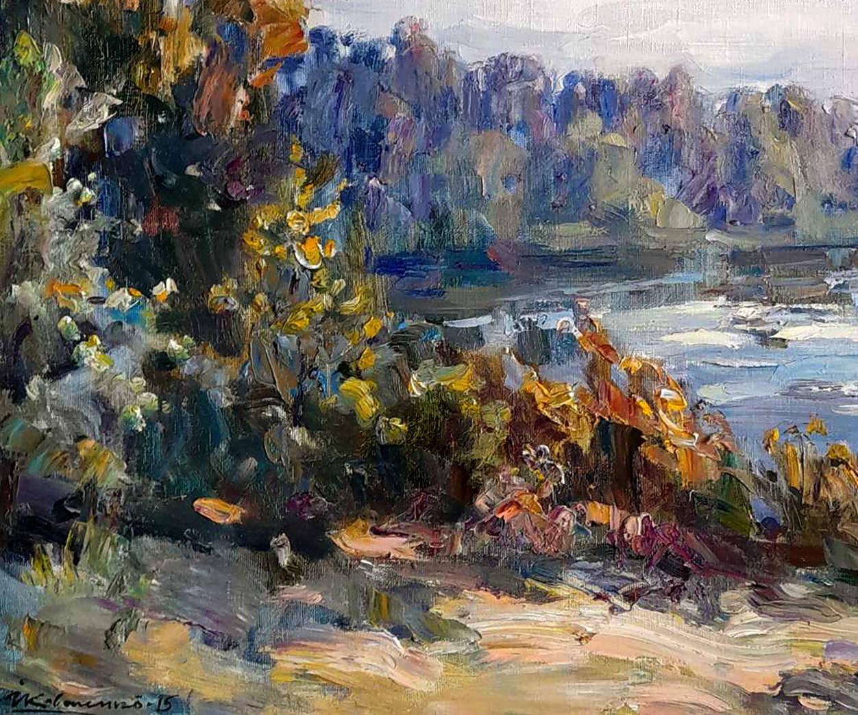 Near the River by Ivan Kovalenko, an oil masterpiece evoking the peaceful charm.