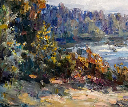 Oi painting Near the river Ivan Kovalenko