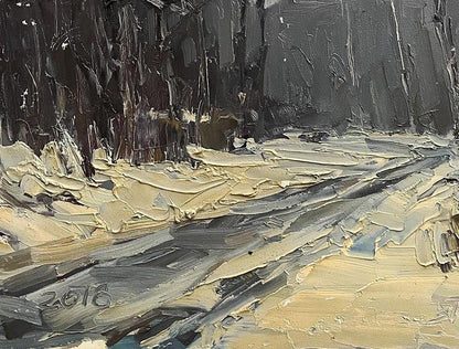 Oil painting In the winter forest Volodymyr Pashchenko