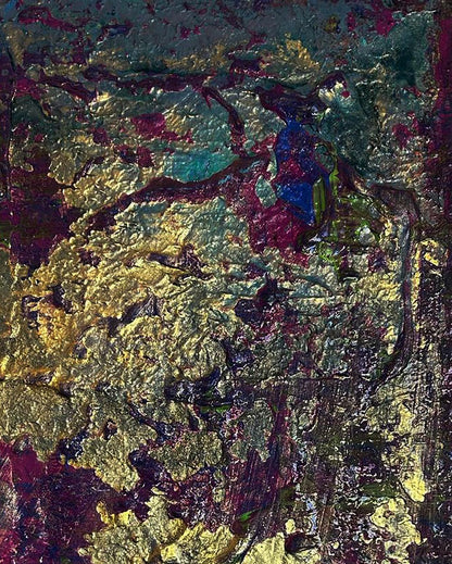 Acrylic painting Golden lilac Olga Melezhik