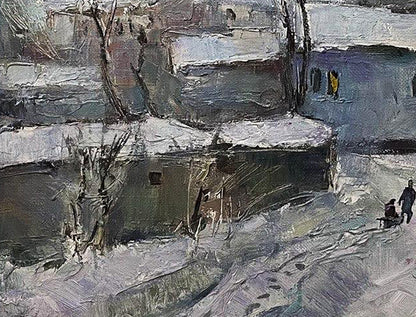 Oil painting Winter in the city Oleksandr Andreev