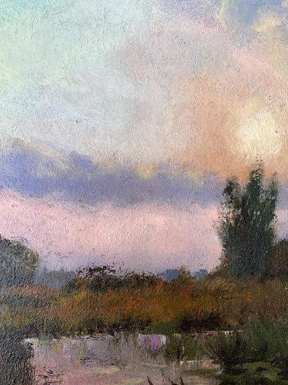 Oil painting Sun in the field Unknown artist