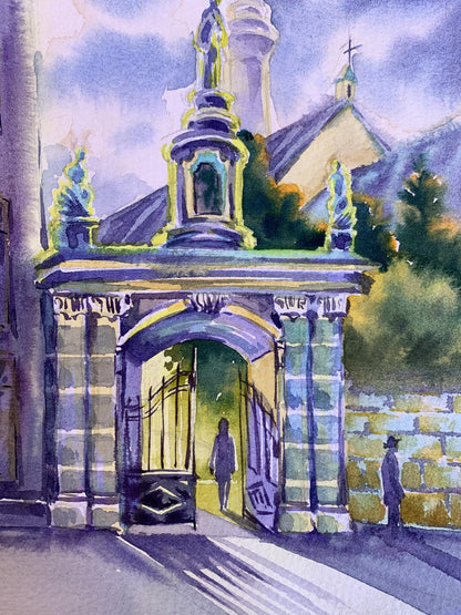 Watercolor painting To the temple Svetlana Gramm