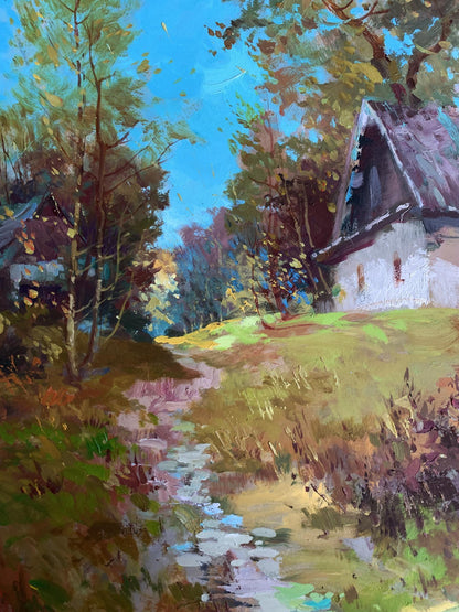 OIl painting Early morning in the village Yuriy Suprunchuk