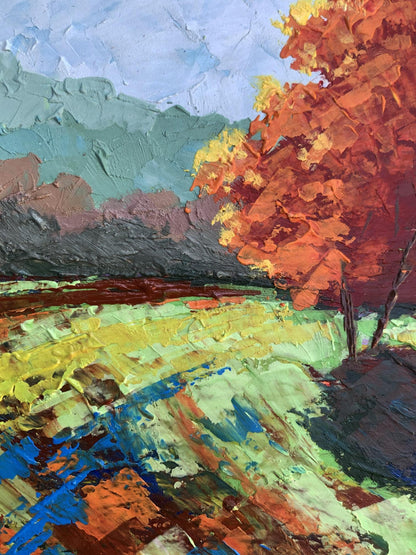 Oil painting Autumn tree V. Zadorozhnya