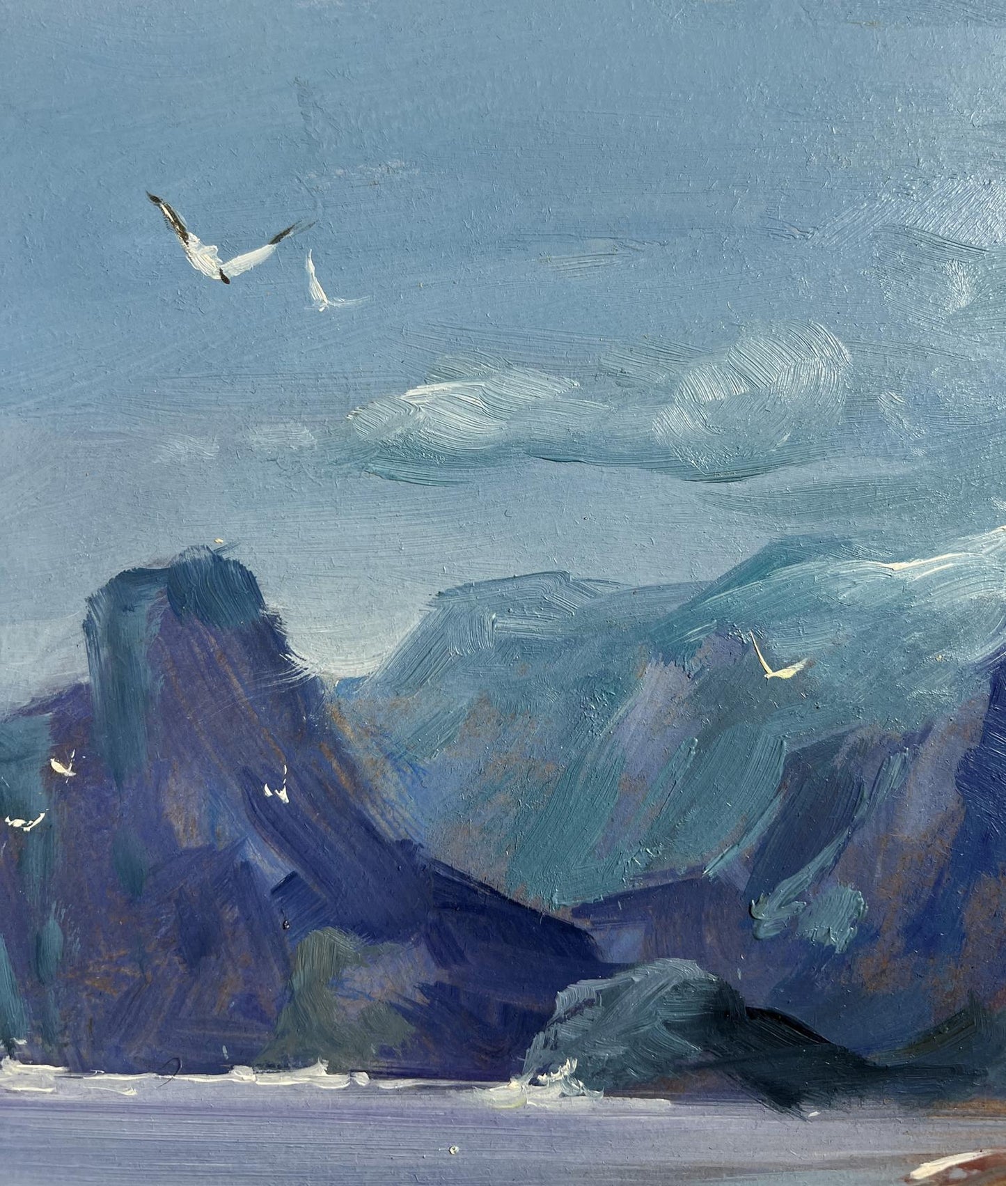 Oil painting Sea and village coziness Yuriy Suprunchuk