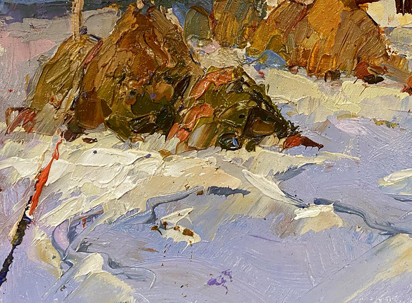 Oil painting Winter House Oksana Ivanyuk