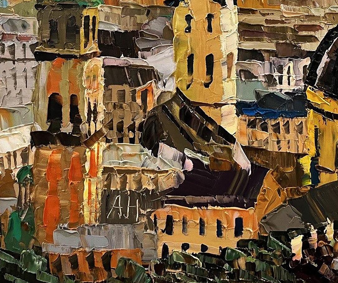 Oil painting Panorama of the city Horishnyi N.A.