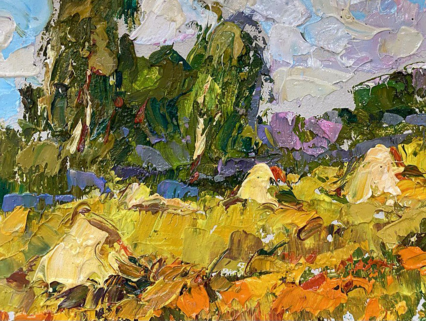 Oil painting At the hayfield Oleksiy Ivanyuk