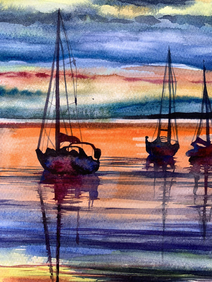 Watercolor painting Silence Olga Ponomaryva