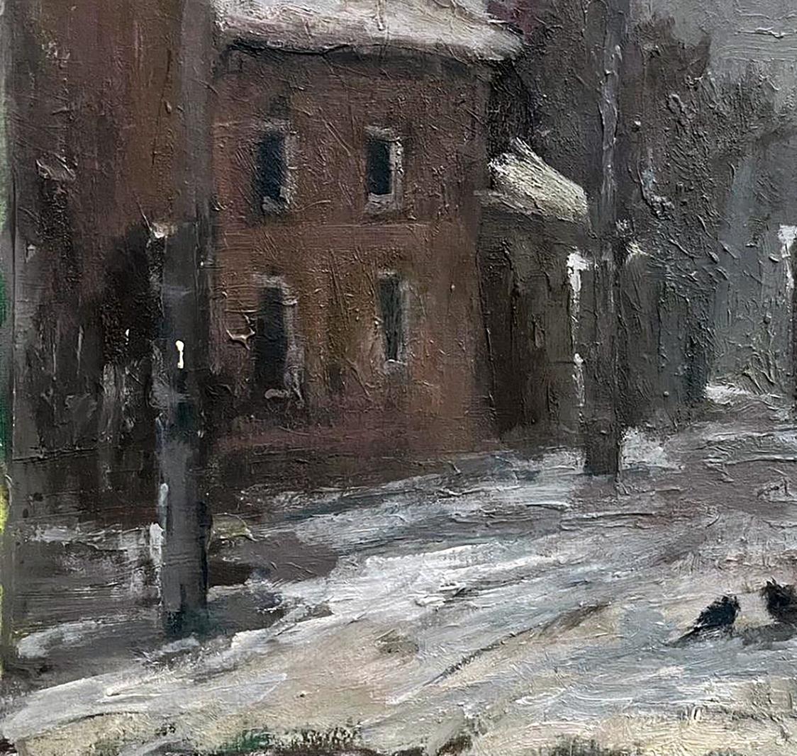 Oil painting Winter on the city streets Volodymyr Pashchenko