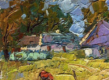 Oil painting Autumn has come to the village Oksana Ivanyuk